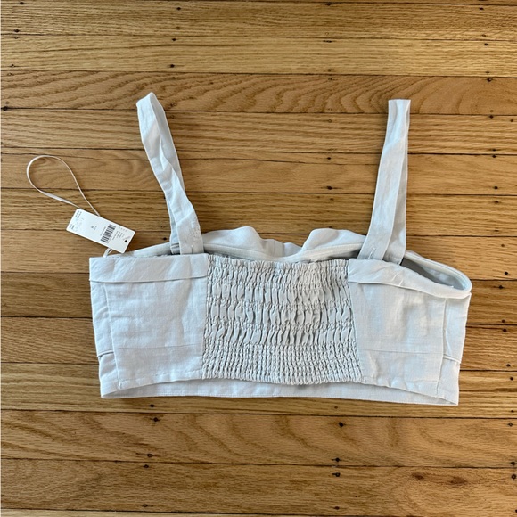 NWT Anthropologie Maeve white linen blend bustier crop top size M - Picture 3 of 8